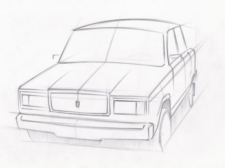 Рисунки карандашом машины легкие для начинающих (47 фото)