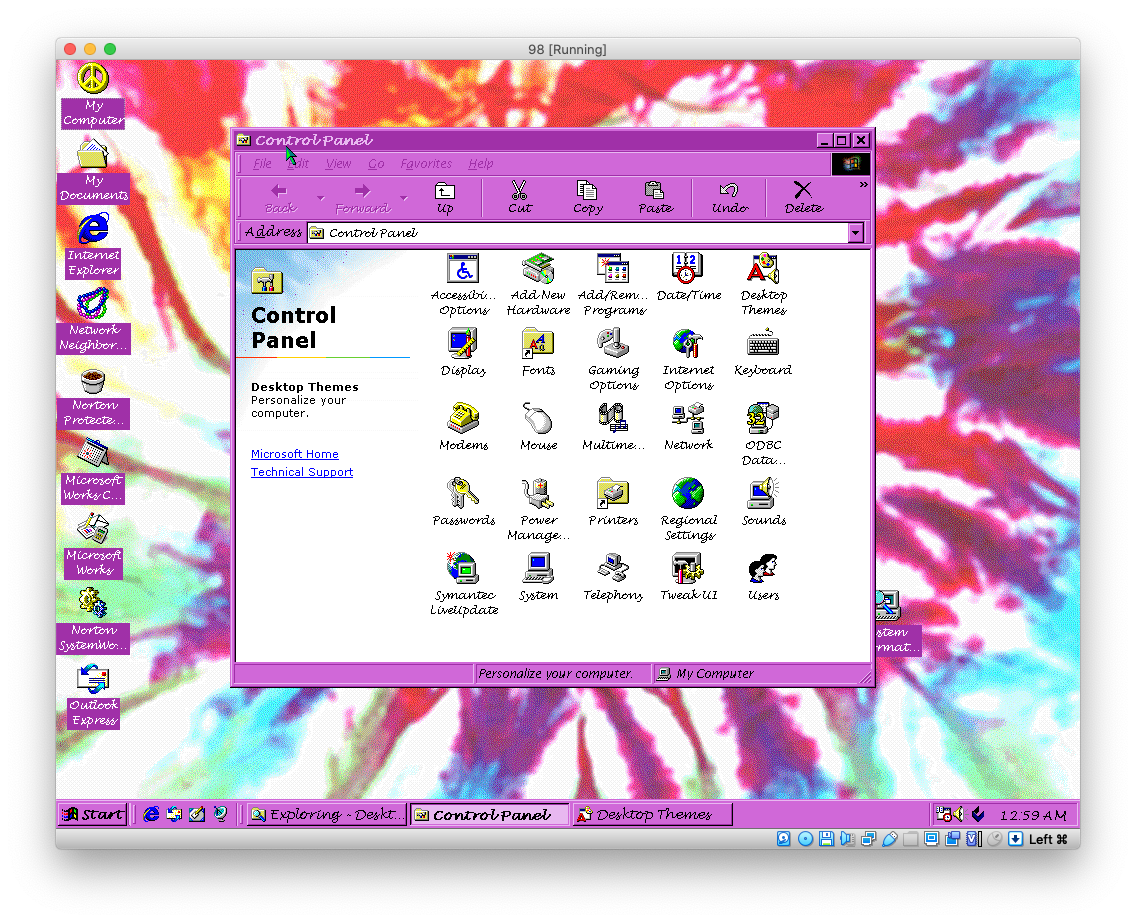 "хипстерская" тема для windows98 - глаза лезут из орбит