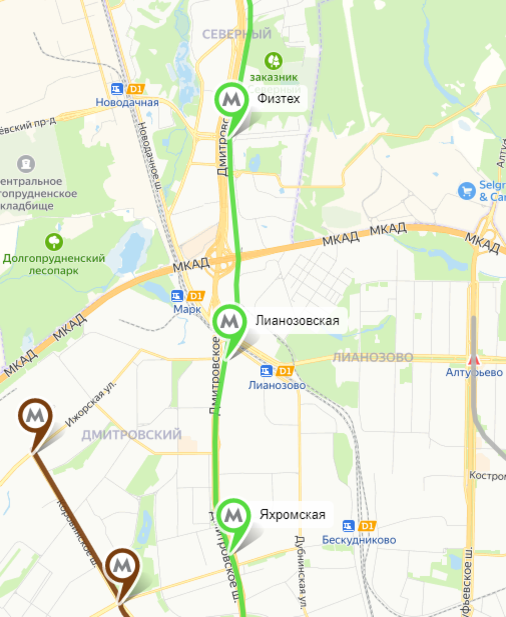 Метро яхромская на карте москвы. Люблинско-Дмитровская линия станция Физтех. Люблинско-Дмитровская линия Физтех схема. Метро Физтех на карте Москвы. Станция метро Физтех расположение на карте Москвы.