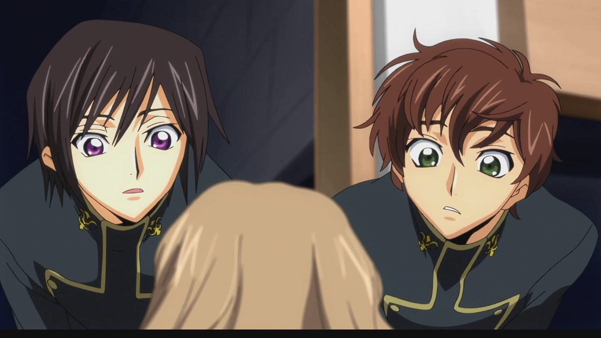 Главный герой Лелуш и его лучший друг Сузаку