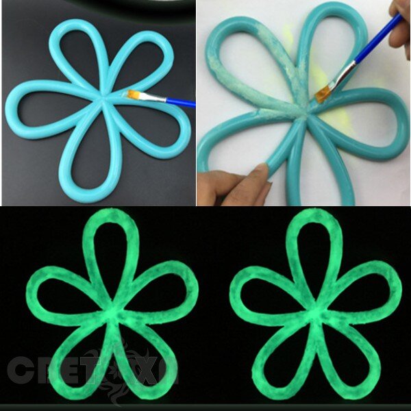 Светящийся в темноте декор, окрашенный люминесцентной краской