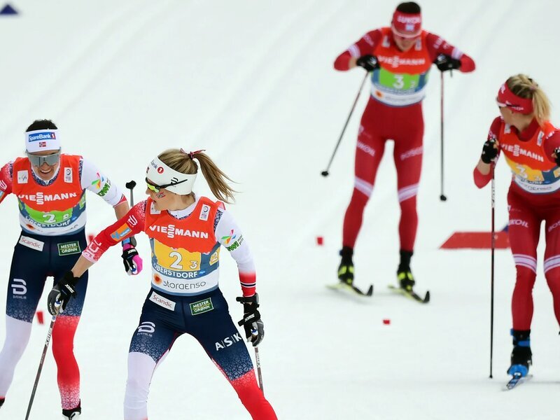 Лыжи ЧМ-2021. Передача эстафеты. Фото: Яндекс 