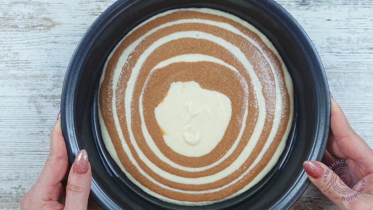 Пирог зебра из манки