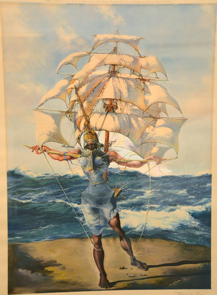 Репродукция с оригинала The Ship, Salvator Dali, watercolour, 1943. : Art Dali art,