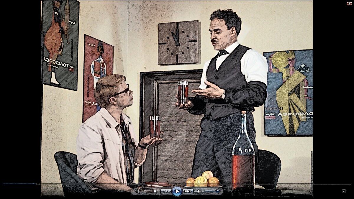 Эпизод из к/ф "Кавказская пленница". Шурик слушает первый тост.