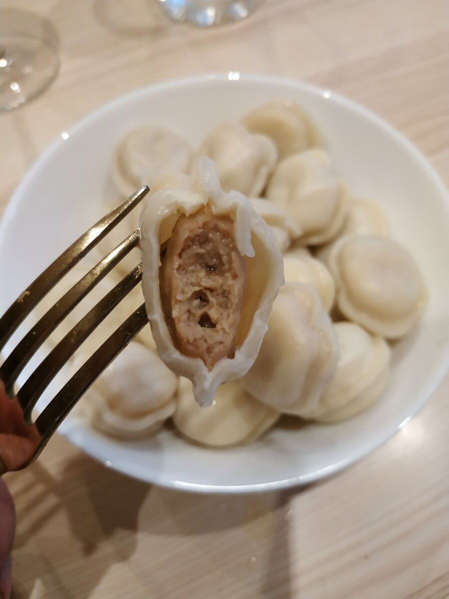 Пельмень в разрезе