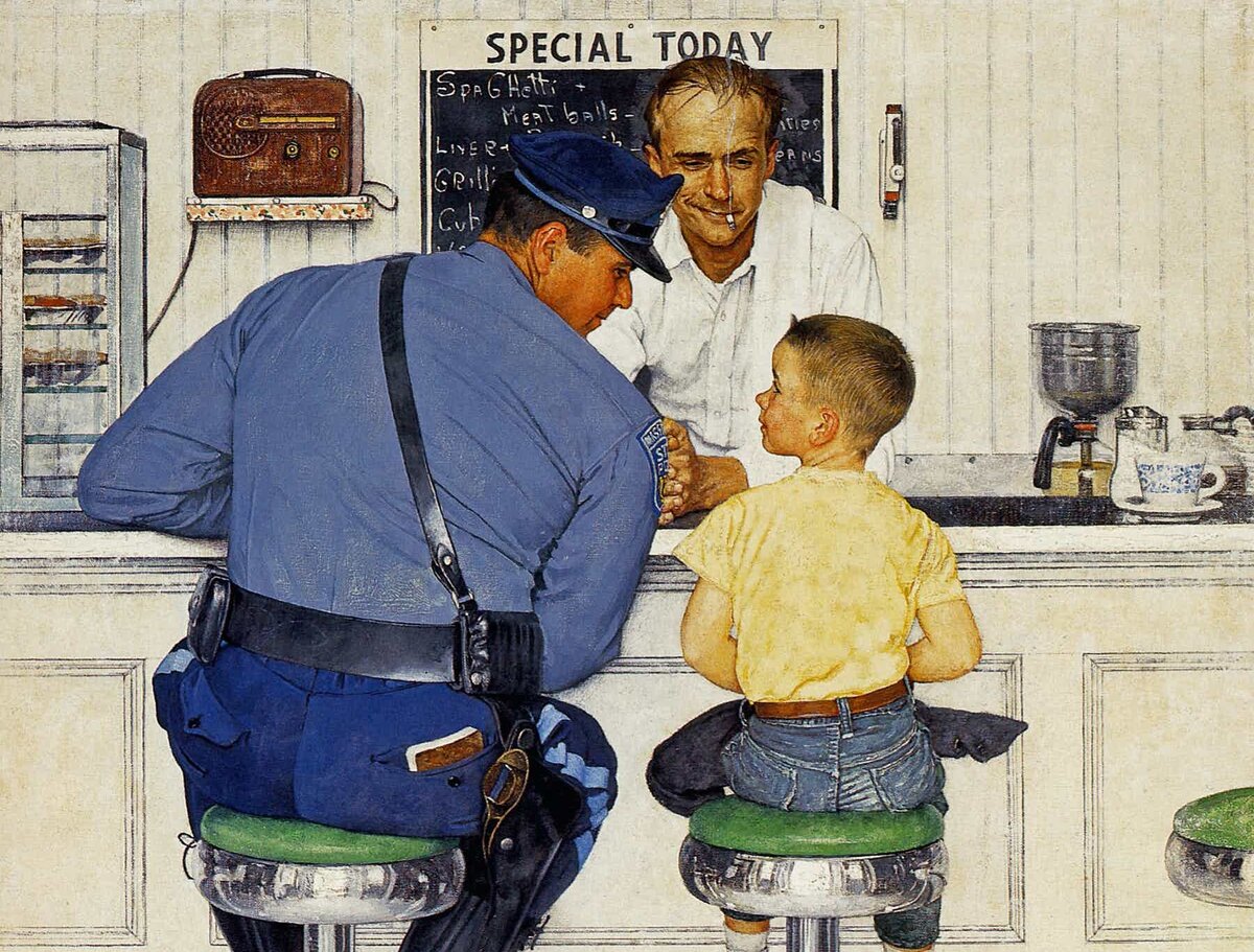 Норман Роквелл «Беглец», фрагмент