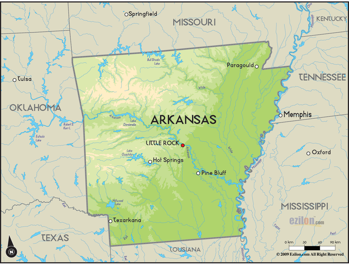 Миссури какой бассейн. Штат Арканзас на карте США. Физическая карта штата Арканзас. Озеро Арканзас на карте. Арканзас штат на карте.