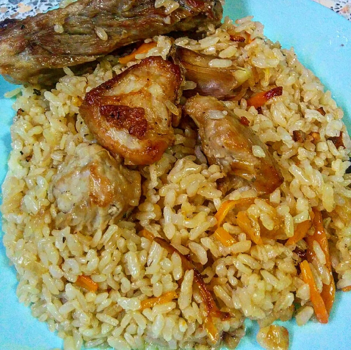 Некошерный плов на свиных ребрышках 