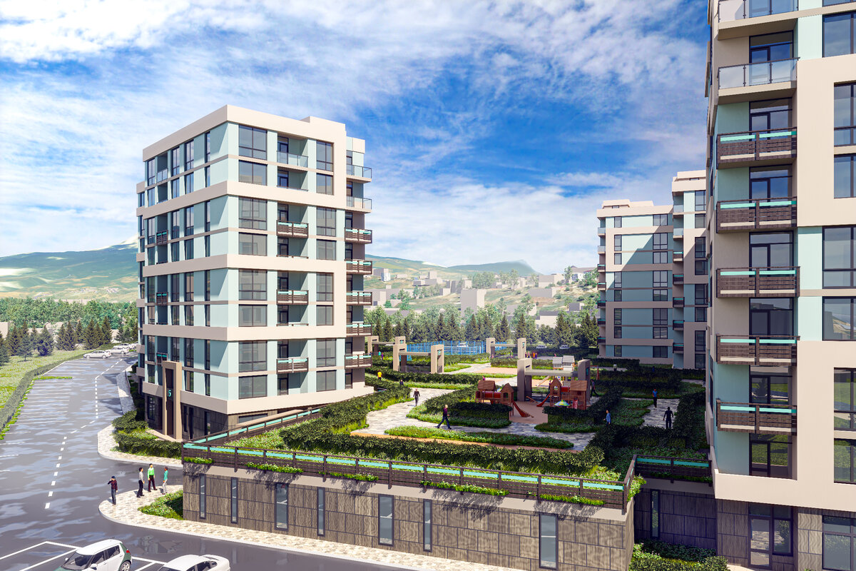 Проект нового жилого микрорайона с подземным паркингом и набережной в Алуште