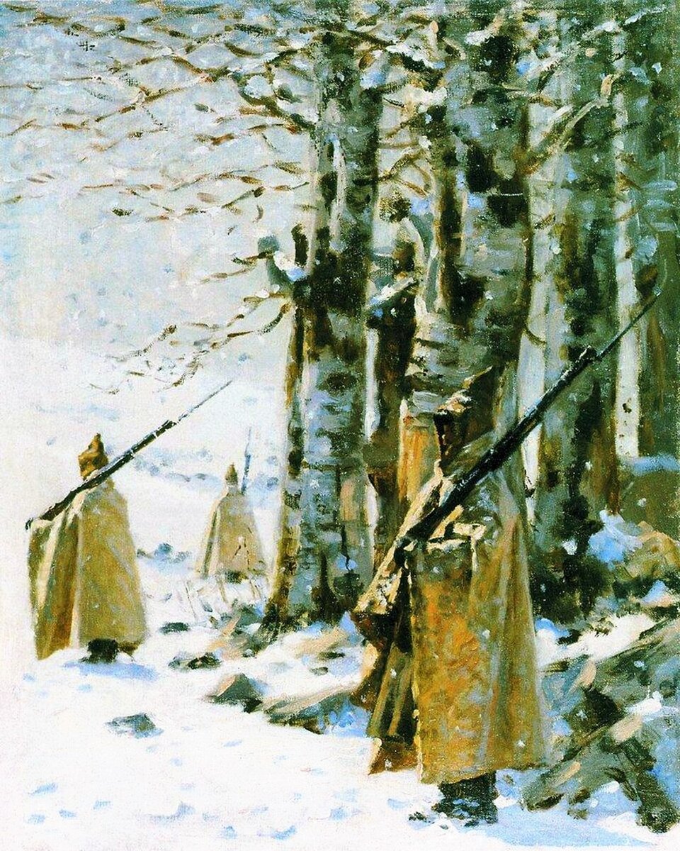 Верещагин В.В., «Пикет на Балканах», около 1878, холст, масло, 47 x 38 см, Киевский национальный музей русского искусства