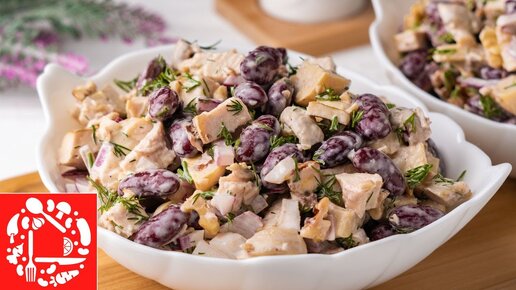 Салат с фасолью и грибами — пошаговый рецепт приготовления с фото