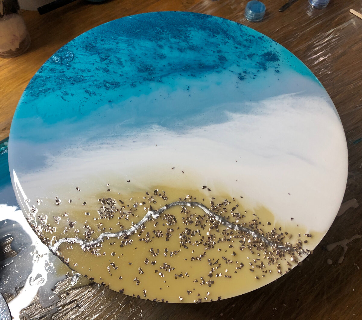 Моя вторая попытка изобразить море эпоксидной смолой:))