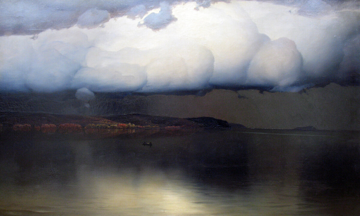 Притихло (авторское повторение), холст, масло, 86 × 143 см, 1890 год. Третьяковская галерея. 