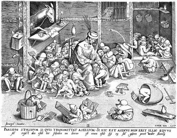 Питер Брейгель Старший, «Осел в школе (Тупица)», 1556 г. Источник: yandex.ru