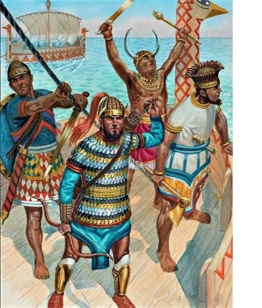 Современные изображения воинов «народов моря»