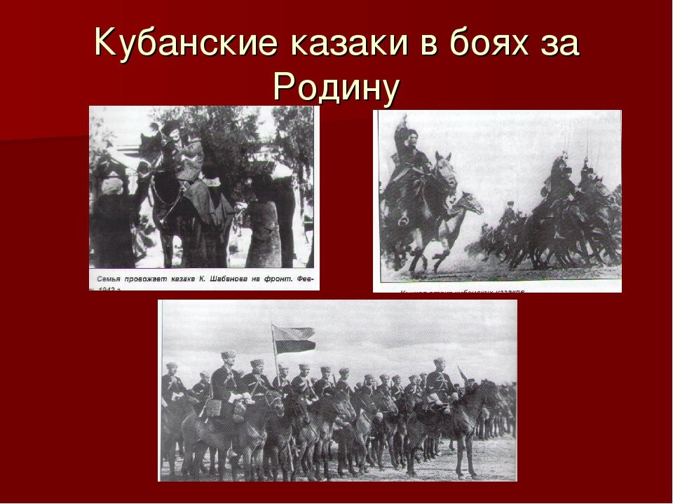 Кубань во время вов презентация