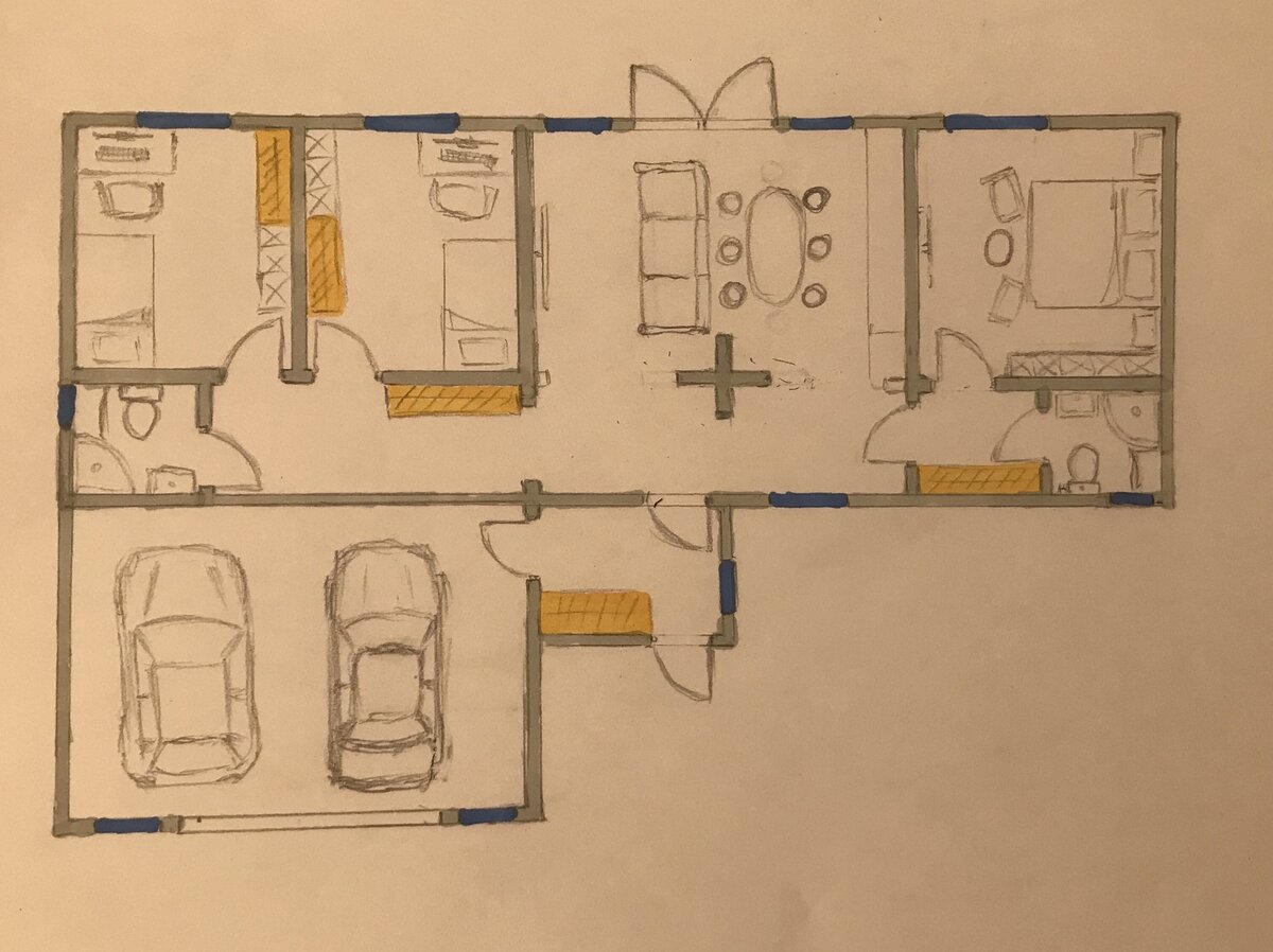 Южный фасад сверху.