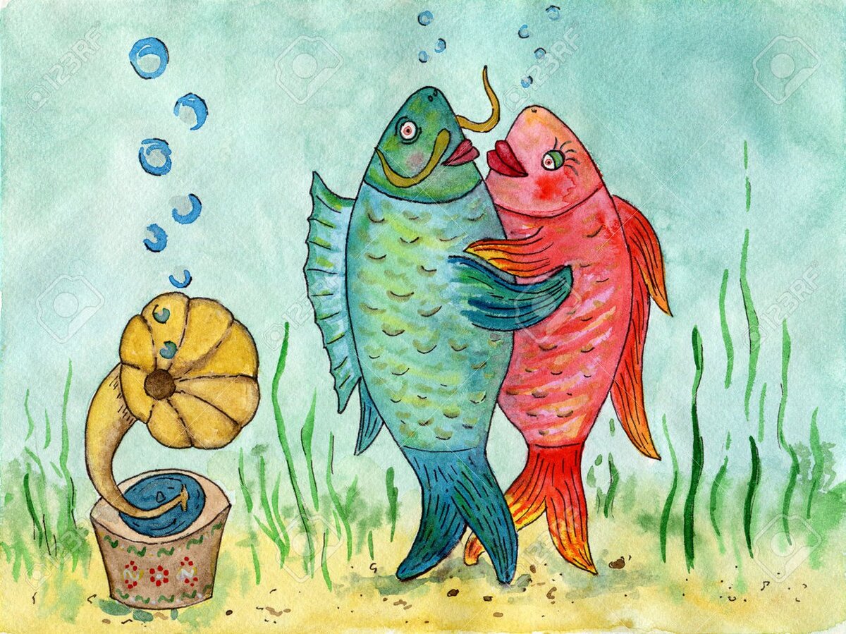 Две влюбленные рыбки