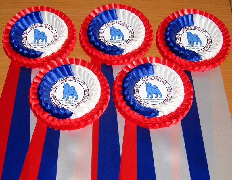 Наградные розетки для спортивных кинологических соревнований от мастерской Damaty
