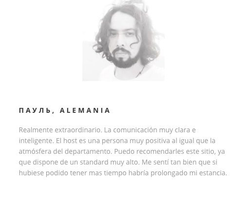Пауль пишет, что хозяин апартаментов — позитивный и приятный человек. Также он говорит: «Я рекомендую этот сайт, потому что он соответствует самым высоким стандартам».