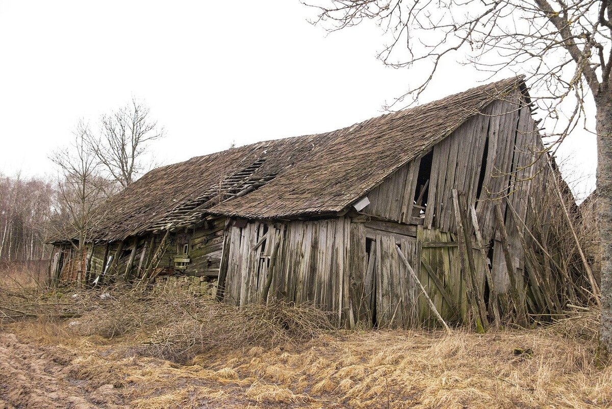 Старый деревянный сарай