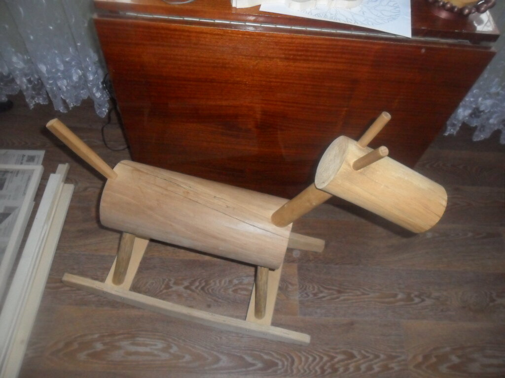 Детская качалка WOODYCREW (размер S) деревянная лошадка Ashley Light из березовой фанеры