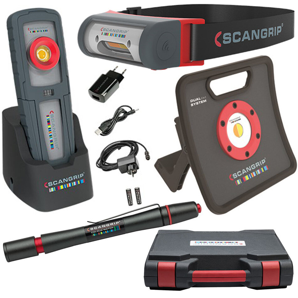 Multimatch a s отзывы. Scangrip Nova 12k. Налобный фонарь Scangrip. Лампа колориста Scangrip. Scangrip Colour Match Kit 2.
