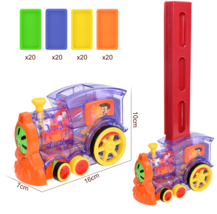 Поезд, выкладывающий ровные ряды домино