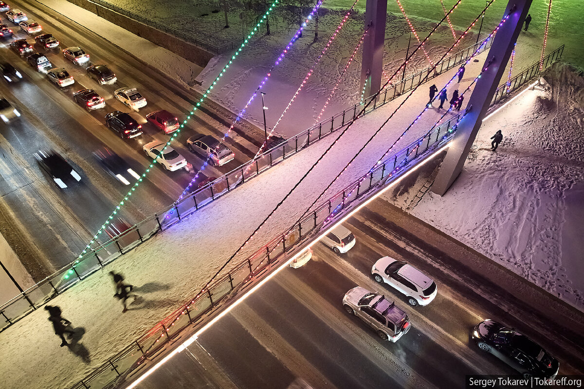 Новый мост на стрелке Красноярск