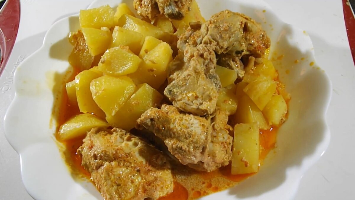 Тушеный Картофель с Курицей в Мультиварке 🐔 