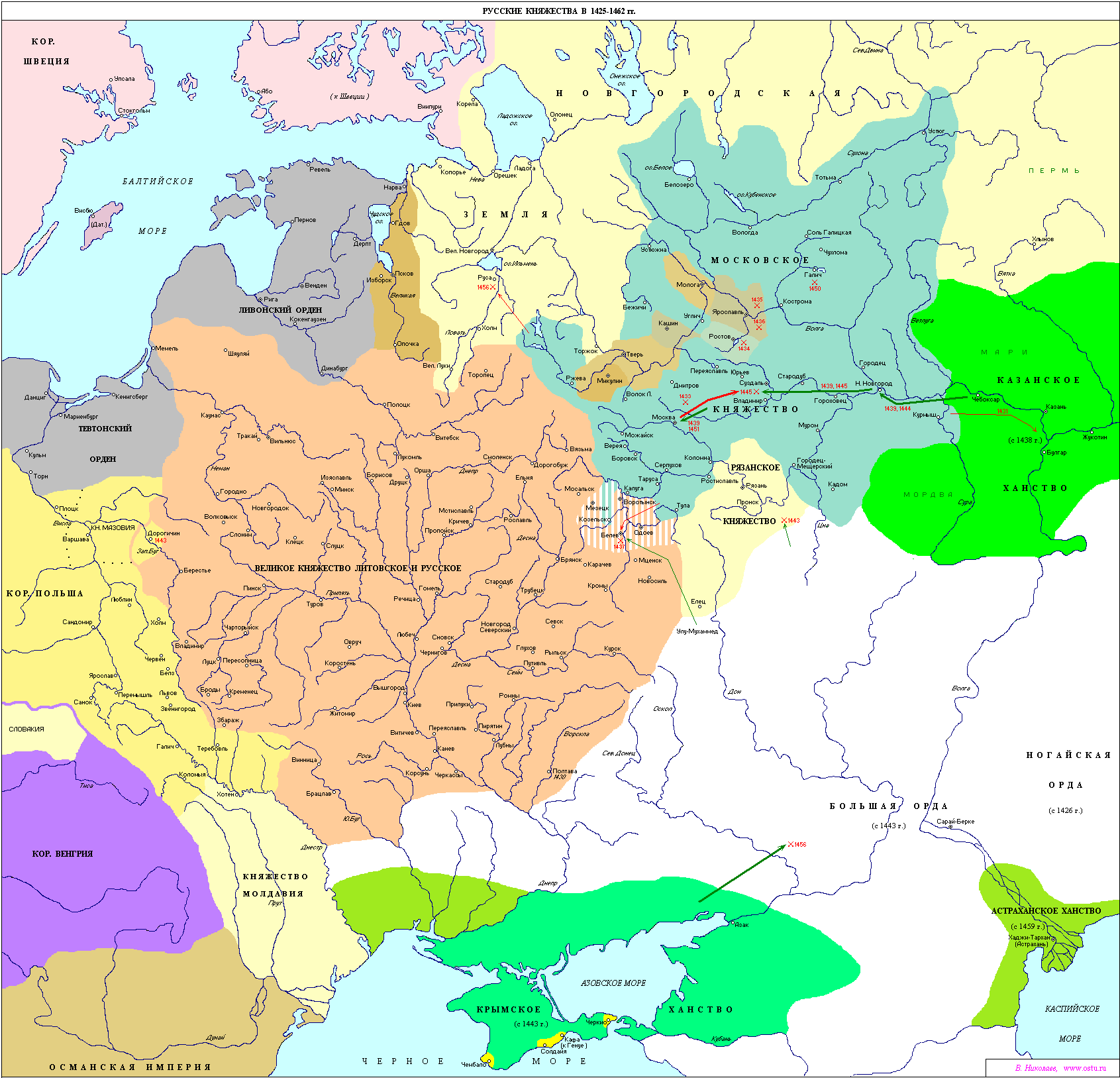 Карта россии 1550 года