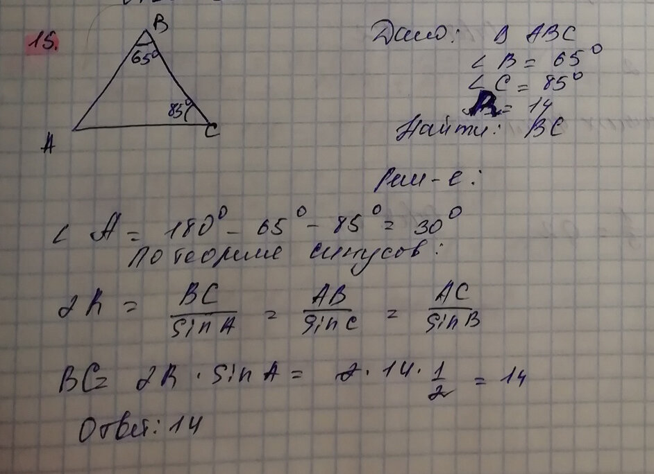 Решение №3828 Найдите тангенс угла AOB, изображённого на рисунке.