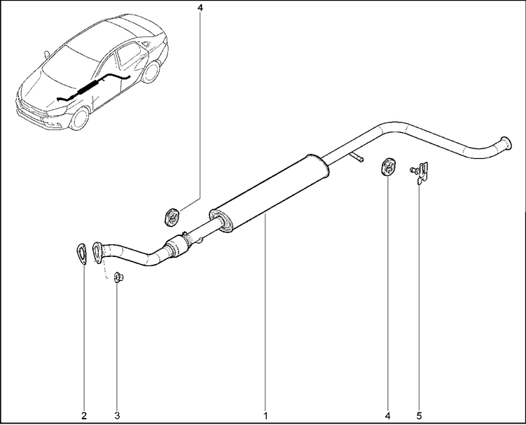Приемная труба Лада Веста до января 18 года