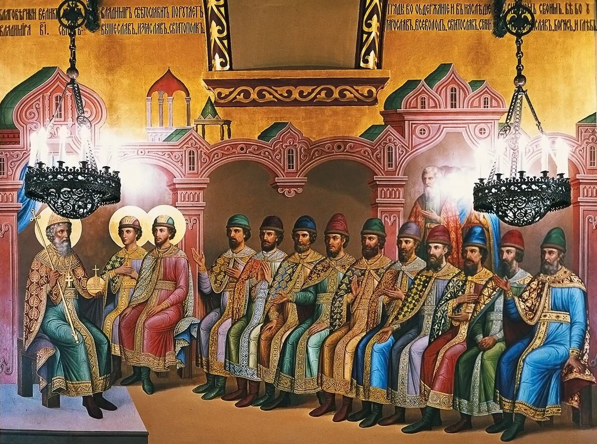 Сыновья великого князя Владимира Святославовича / Роспись восточной стены Грановитой палаты, Московский Кремль