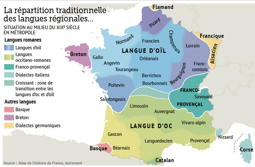 Карта языков франции