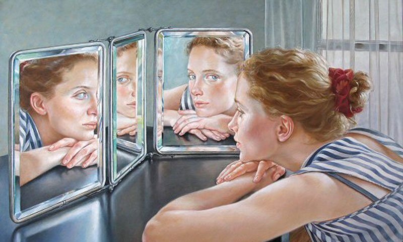 "У зеркала". Художница Франсин Ван Хов.