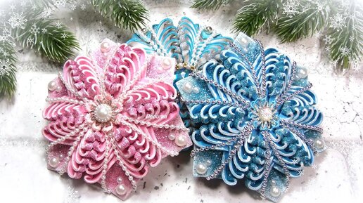 ❄️ Новогодние снежинки своими руками из фоамирана ❄️ diy christmas ornaments snowflake