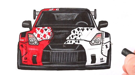 Как нарисовать машину Mazda RX-7 | Car drawing