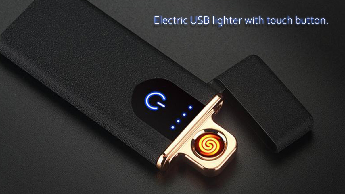 USB зажигалка с сенсорной кнопкой.