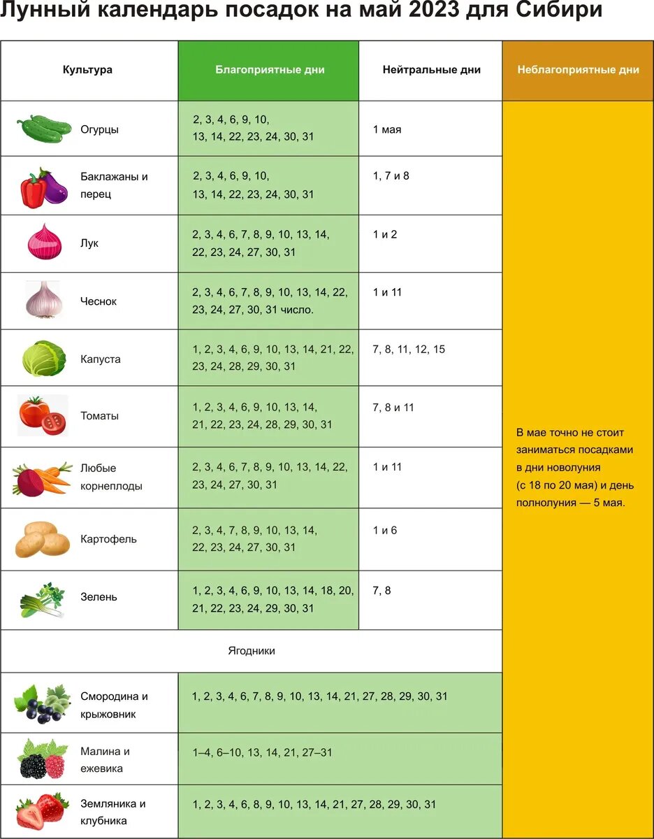 Посевной календарь садовода огородника на 2023