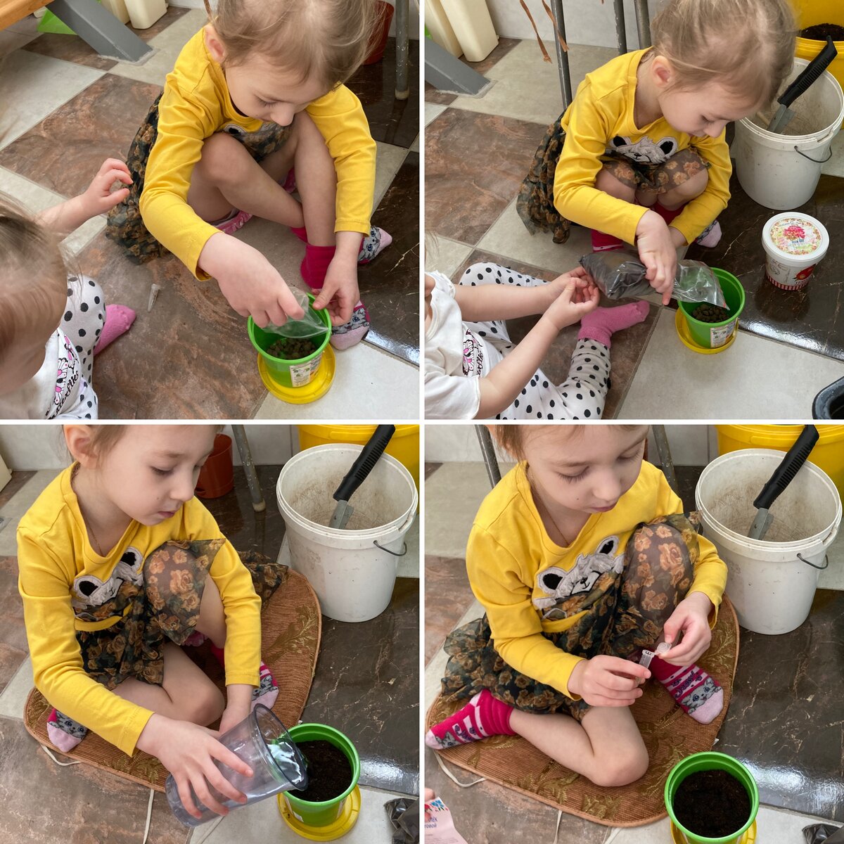 Еще и сестра младшая помогала