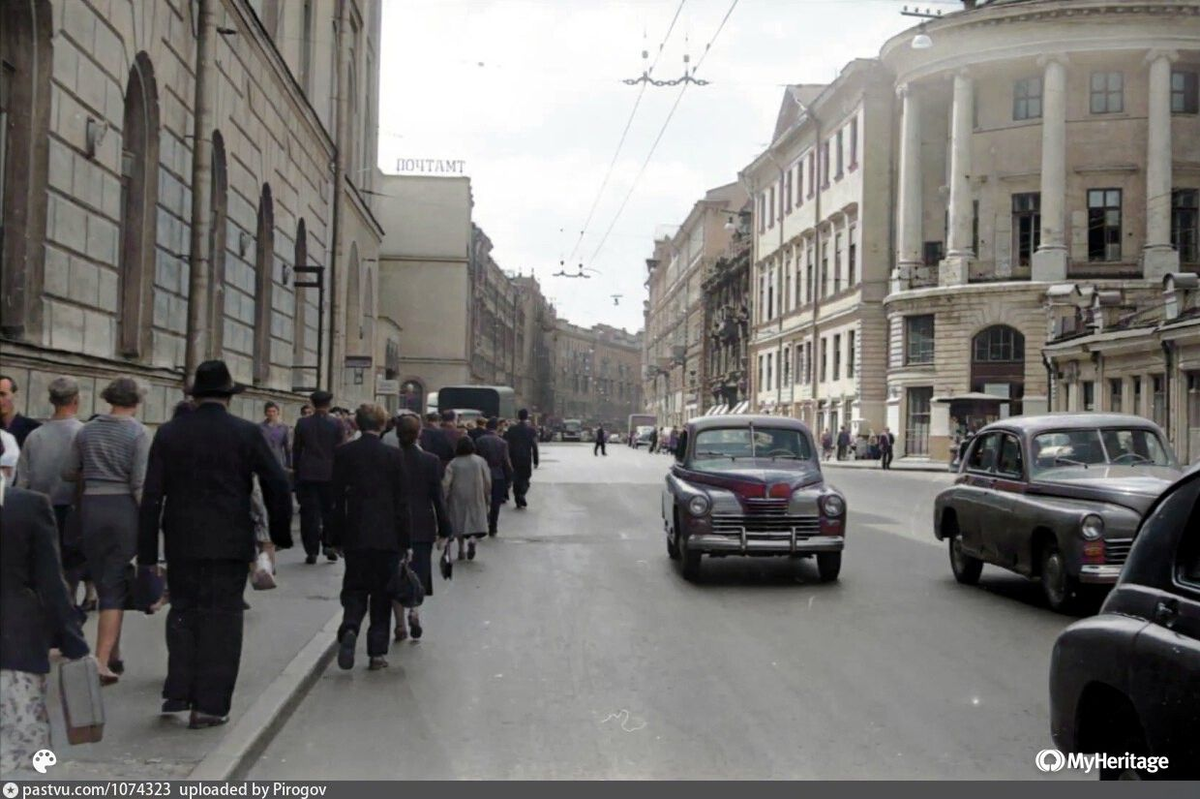 Москва 1950-х в цвете | Now&Then Russia | Дзен