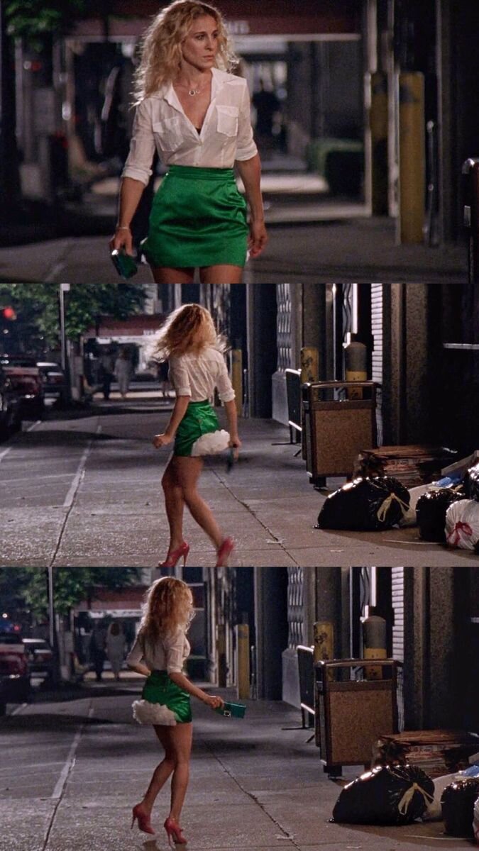 Легендарный образ Кэрри Брэдшоу в зеленой атласной юбке