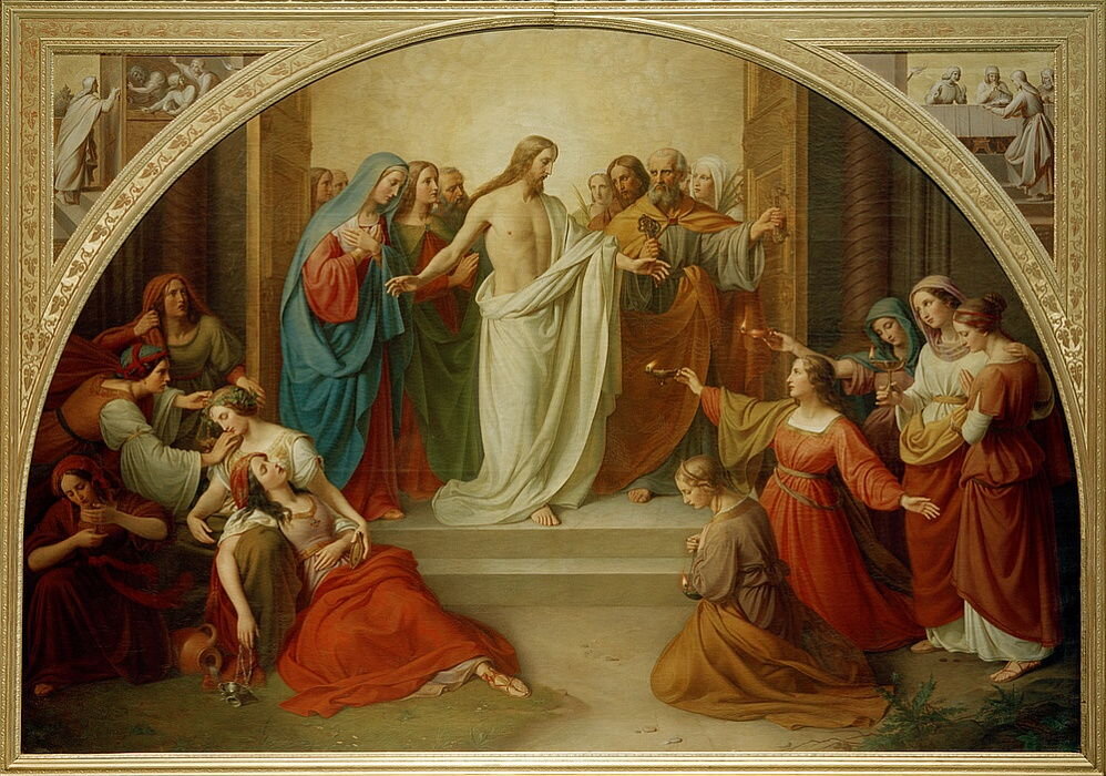 Притча о 10 девах библия. Петер фон корнелиус девы разумные и неразумные. Притча о десяти девах. Притчи иисуса христа о десяти девах. Притча о десяти девах икона.