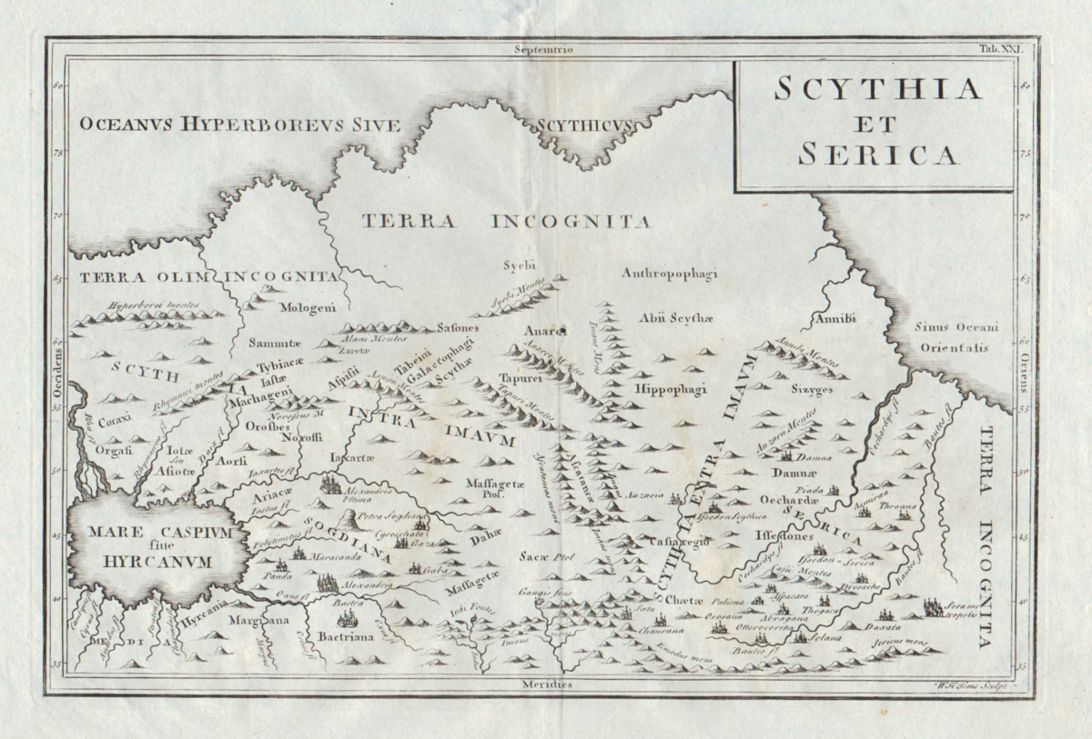 Карта Скифии и Серики Целлариса. Реконструкция 19 века
