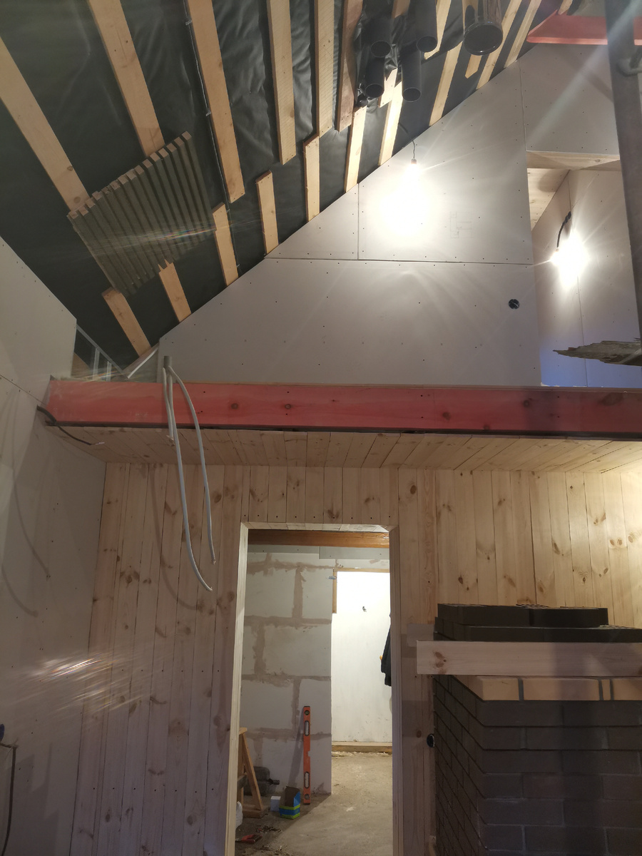 Все подготовлено к отделке потолка