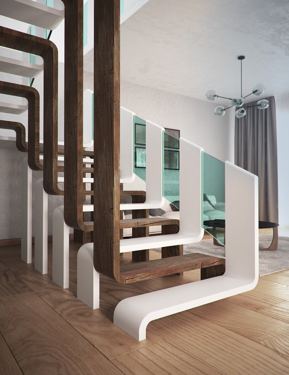 Дизайн деревянных лестниц