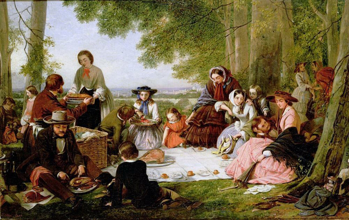 Пикник картина. Художник: Henry Nelson o'Neil. Пикник 19 век. Викторианская эпоха пикник.