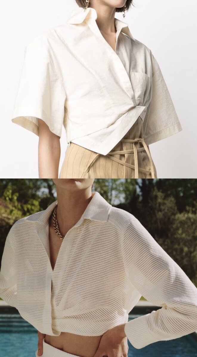 Коллаж автора : рубашка Zara, рубашка Jacquemus)